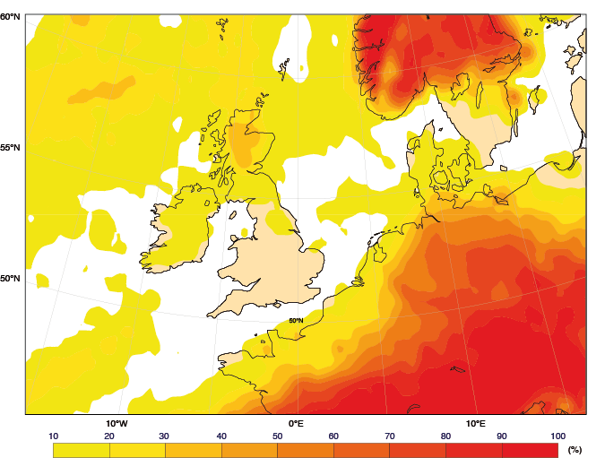 Ensemble wind forecast chart