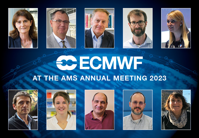 Graphic to represent ECMWF at AMS 2023