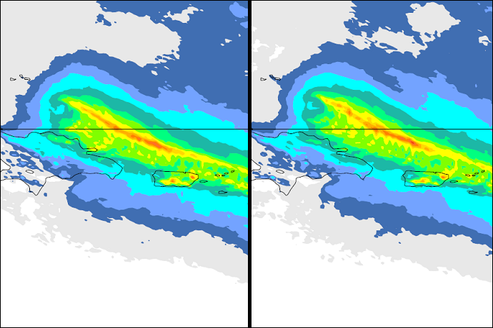 Non-hydrostatic vs hydrostatic forecast