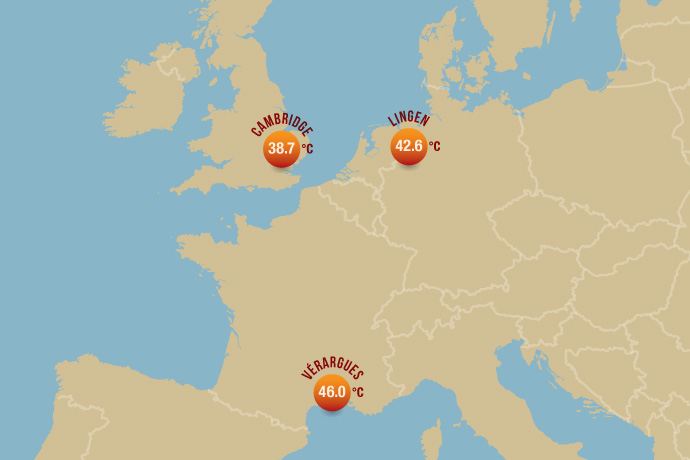 2019 temperature records in France, Germany, UK