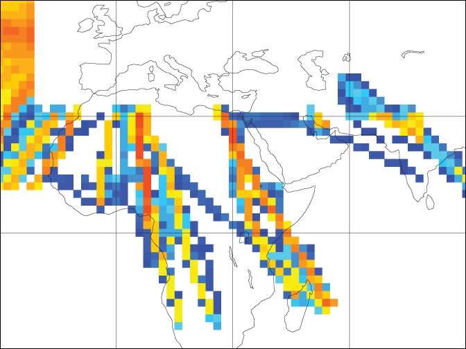 Locations of new aircraft wind measurements recently assimilated at ECMWF