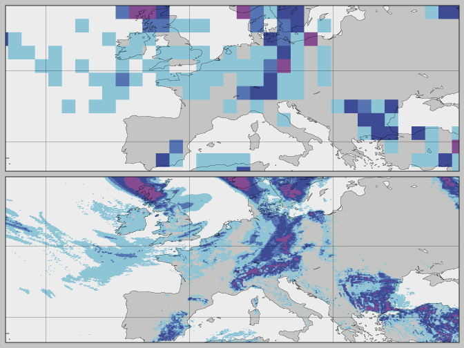 Precipitation plots at different resolutions