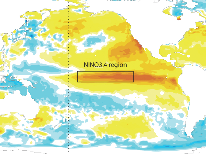 Sea-surface temperature anomalies Oct 2015