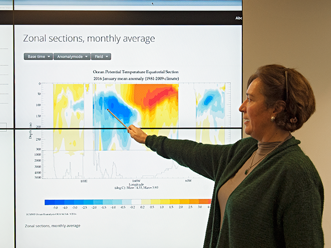 Magdalena Balmaseda explains an ocean chart