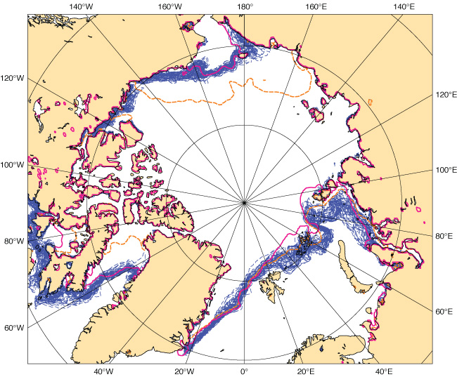 Two-week sea-ice cover forecast from 2 Nov 2016