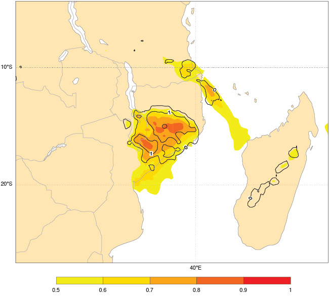 Extreme Forecast Index chart for 12 Jan 2015