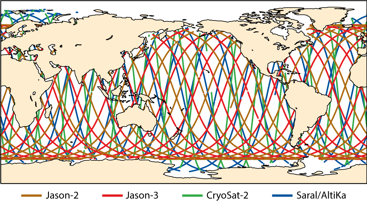 Sea-level anomaly observation coverage