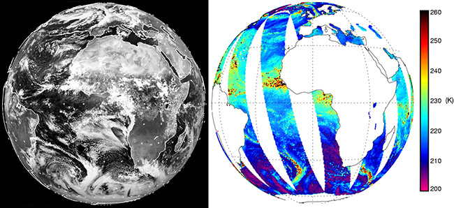 Satellite images visible and microwave frequencies