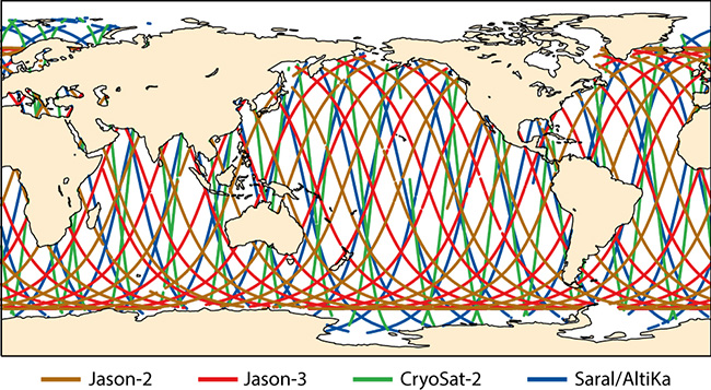 Sea-level anomaly observation coverage