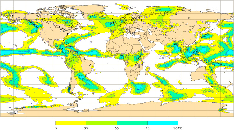 Precipitation forecast chart for 20 October 2017