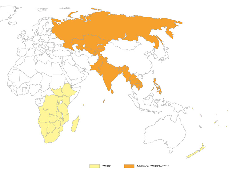 WMO SWFDP regions