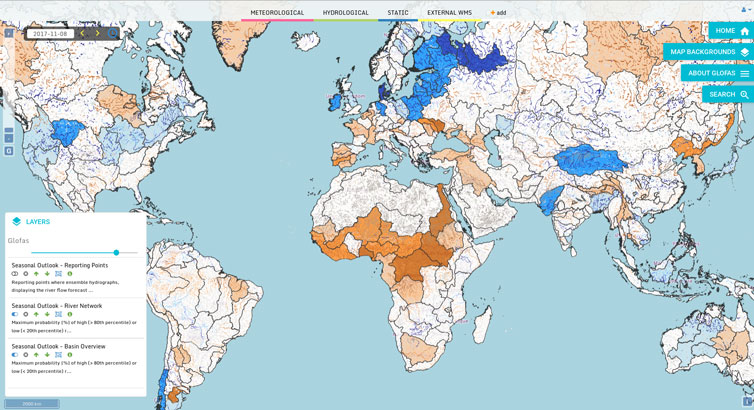 GloFAS seasonal web interface