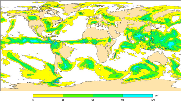 Probabilistic precipitation forecast chart for 21 July 2018