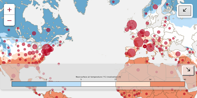 COVID-19 Climate Explorer: temperature and humidity.