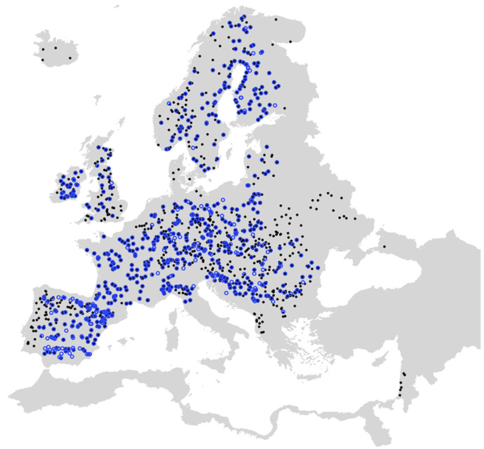 River station calibration points used for EFAS.