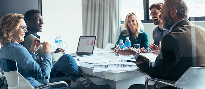 People in an office in a meeting