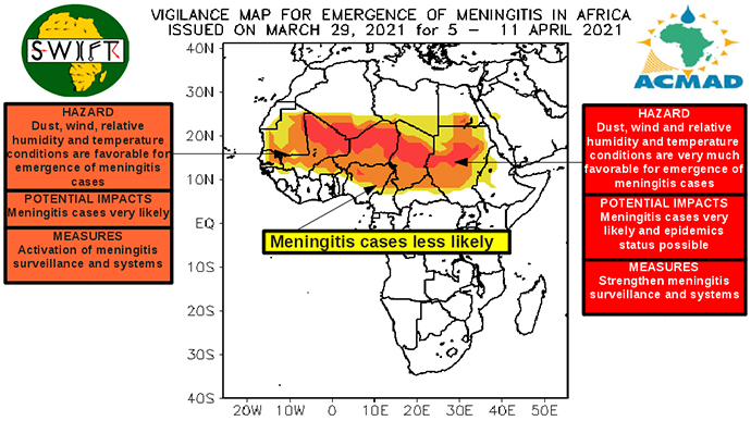 Vigilance map of meningitis cases.