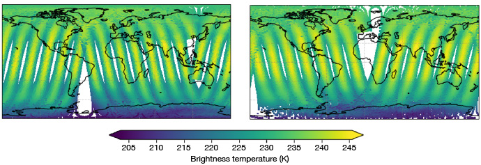 Simulated and Metop-B brightness temperature