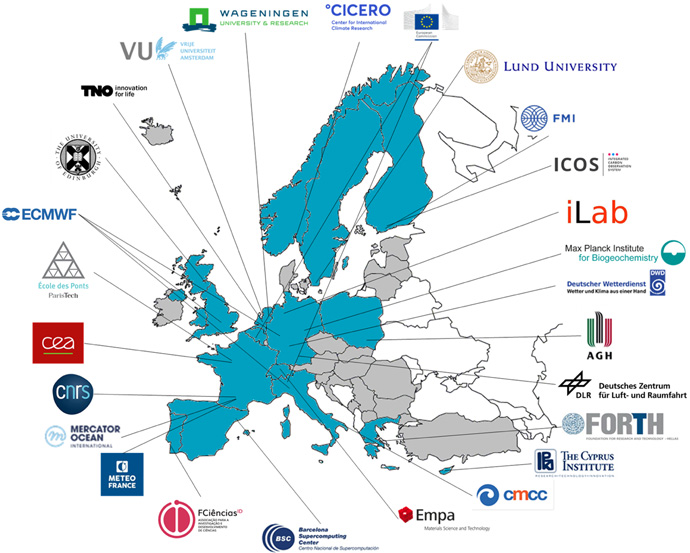 Map of CoCO2 partners