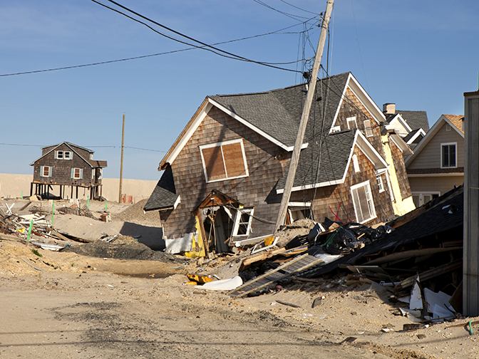 Hurricane damage in New Jersey, USA