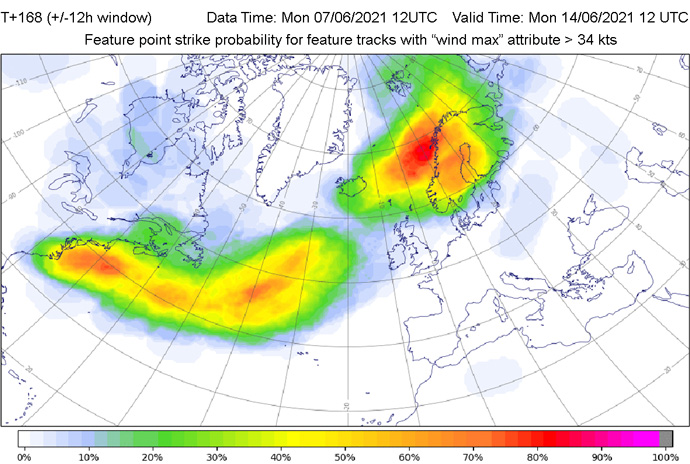 Storm strike probability map