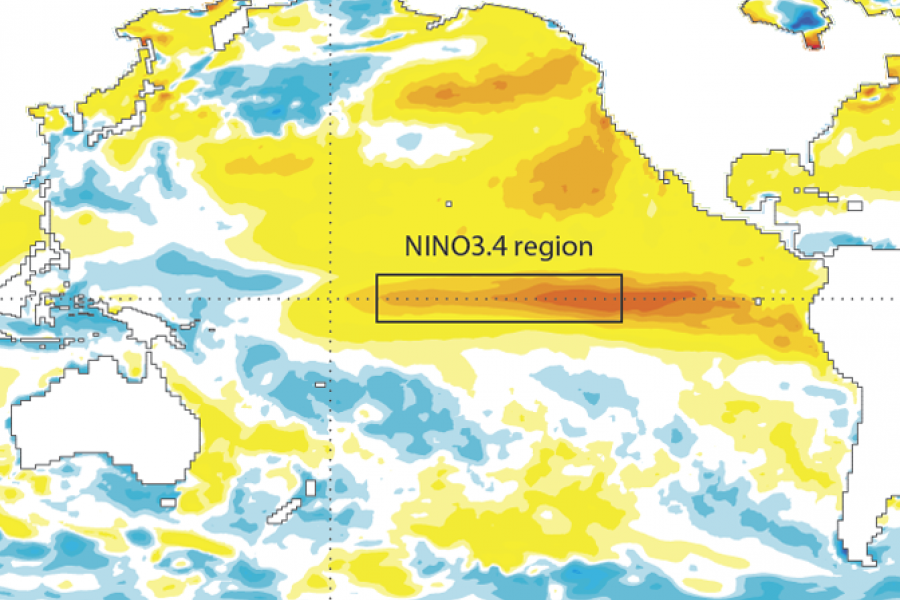 Sea-surface temperature anomalies August 2015