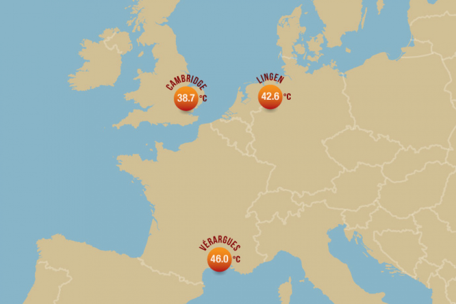 2019 temperature records in France, Germany, UK