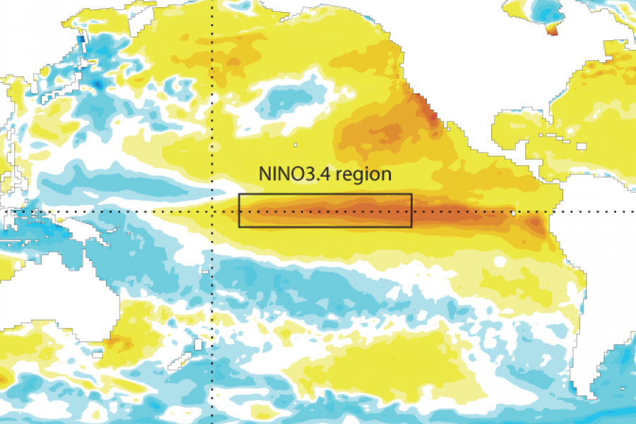 Sea-surface temperature anomalies Oct 2015