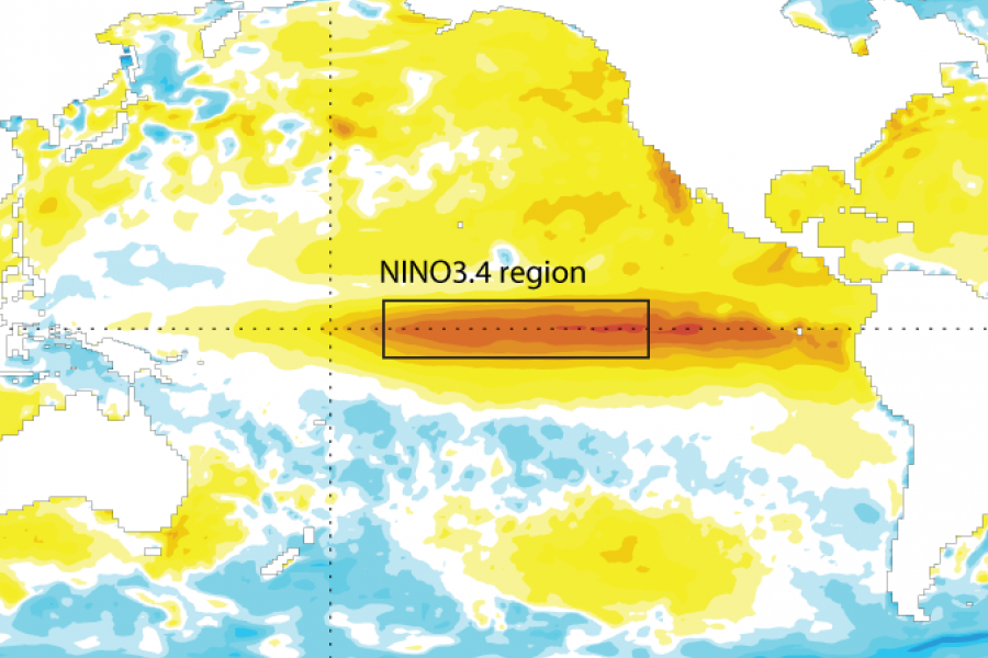 Sea-surface temperature anomalies Nov 2015