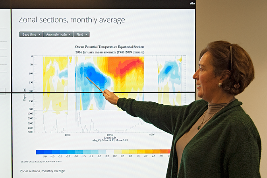 Magdalena Balmaseda explains an ocean chart