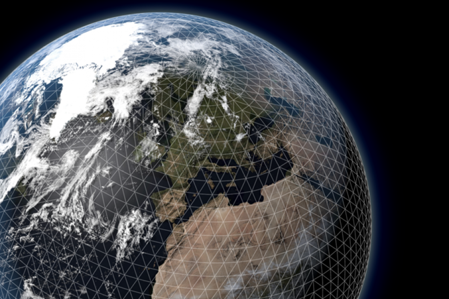 Forecast model grid layout on Earth's surface