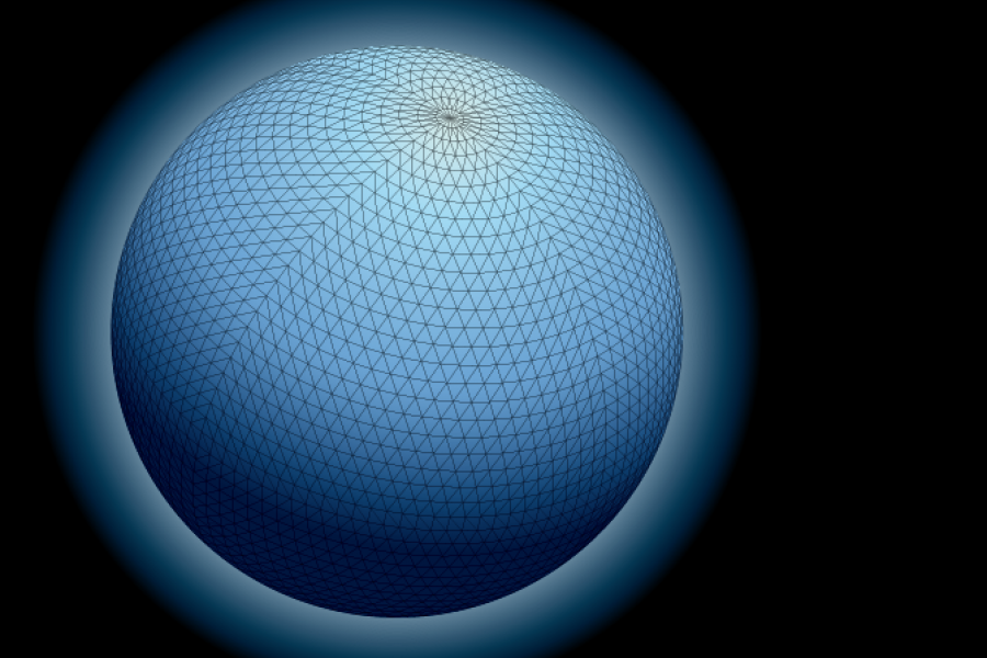 Sphere covered by mesh of points