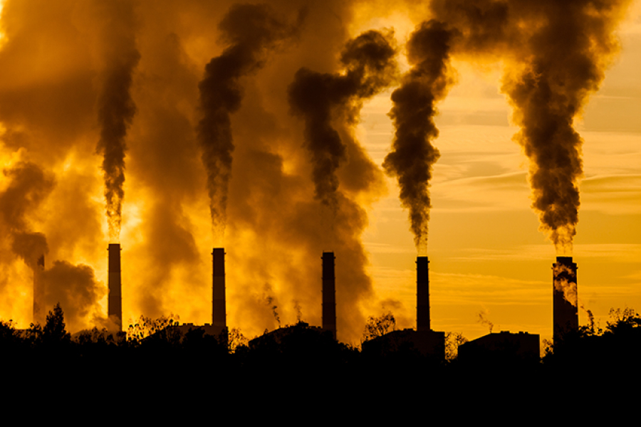 Smoke from chimneys