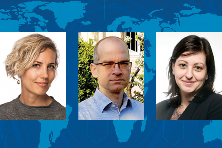 ECMWF Fellows Louise Nuijens, Marc Bocquet, Maria-Helena Ramos