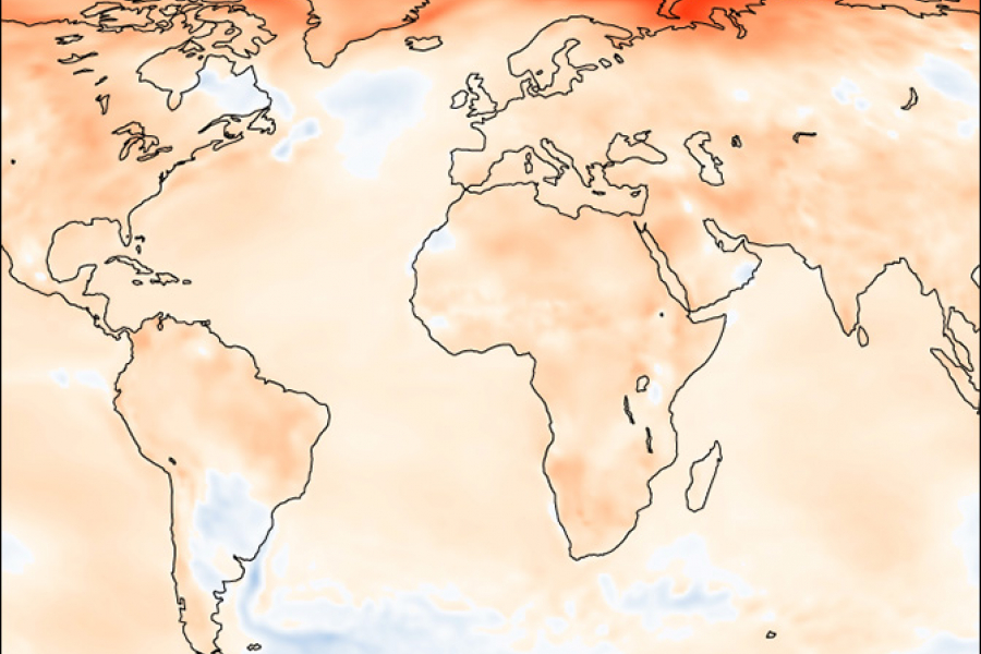 Global temperature anomalies 2016