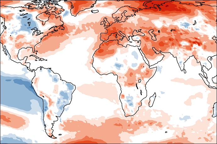 2022 surface air temperature anomaly