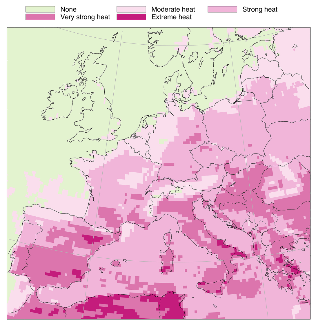 Heat stress during the July 2023 heatwave