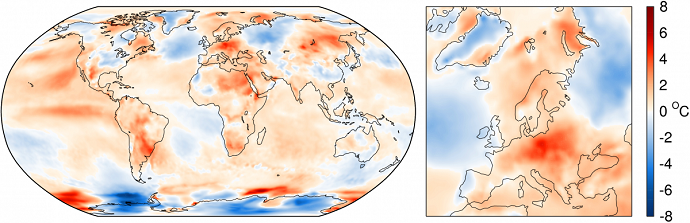 ERA-Interim temperature deviation in August 2015