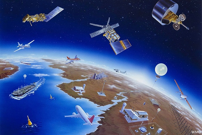 Earth observation system graphic