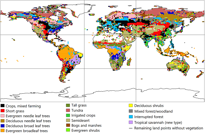 Map of dominant vegetation type