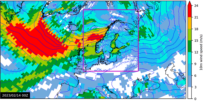 MET Norway ML forecast of 10 m wind speed and sea-level pressure