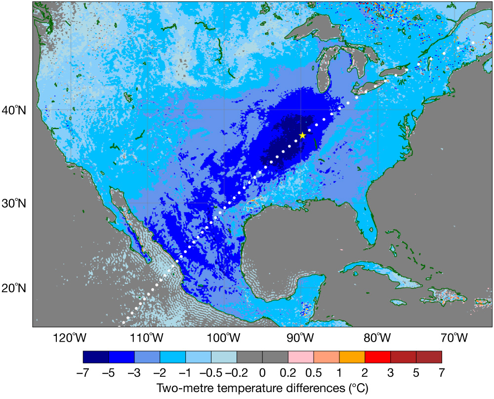 Effect of a solar eclipse on an IFS forecast.